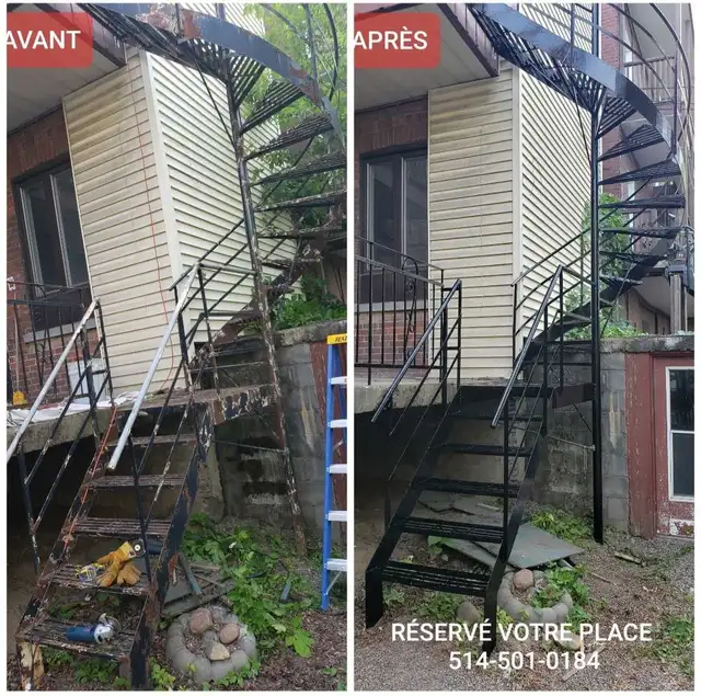 Restauration Balcon escalier fer forgé - Photo 3