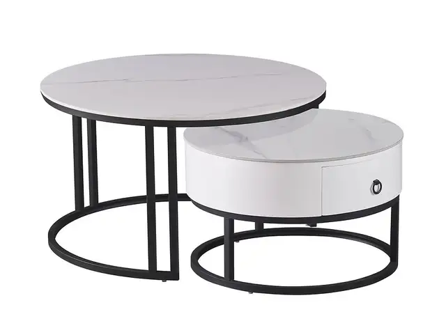 Sintered stone marble top Coffee Table set of 2 for Only $299. - Photo 4