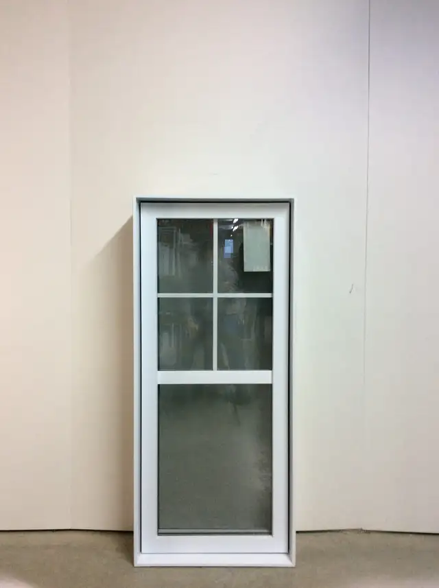 10396BP Fenêtre Battant PVC Blanc Carrelage 1/2 2×2 32 1/2 x 54