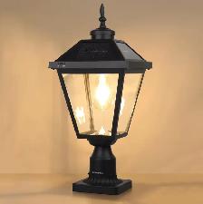 SOLAR POST LIGHT – GLASS   METAL – NEW SEALED – $65