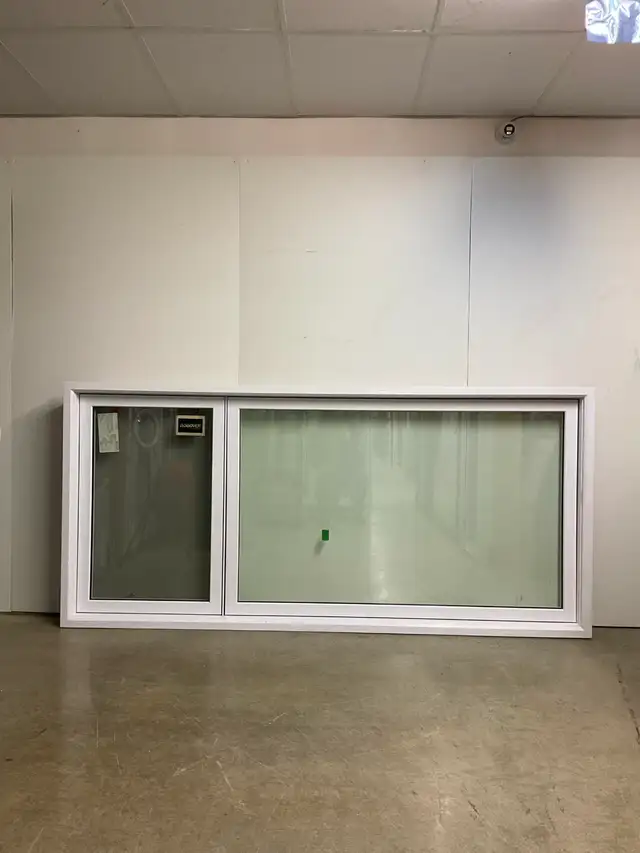 10755BP Fenêtre Battant PVC Blanc 2 sect 1 ouvr 1/3 2/3 105 x 49