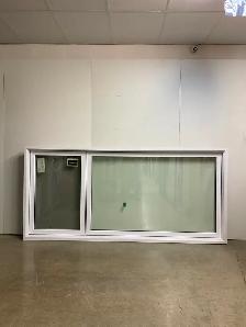 10755BP Fenêtre Battant PVC Blanc 2 sect 1 ouvr 1/3 2/3 105 x 49