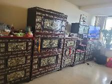 Korean Mother of Pearl Cabinet Set