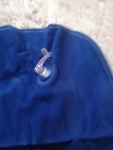 Neck pillow blows up blue suede - Photo 2