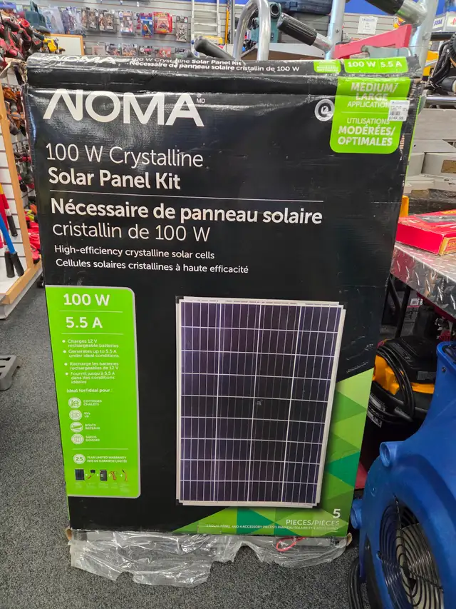NOMA 100 Watt, 12V Crystalline Solar Panel Kit @ Cashopolis!!