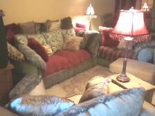 Love seat, new, never used. Beautiful print, fringe. $375