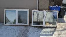 two double pane PVC awning style windows