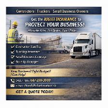 Commercial Insurance for Contractors, Trucking & Small Business