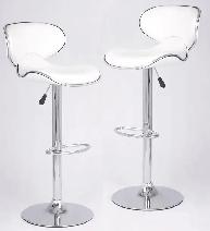 BRAND NEW VERY STYLISH CURVED DESIGNER BAR STOOLS (WHITE).
