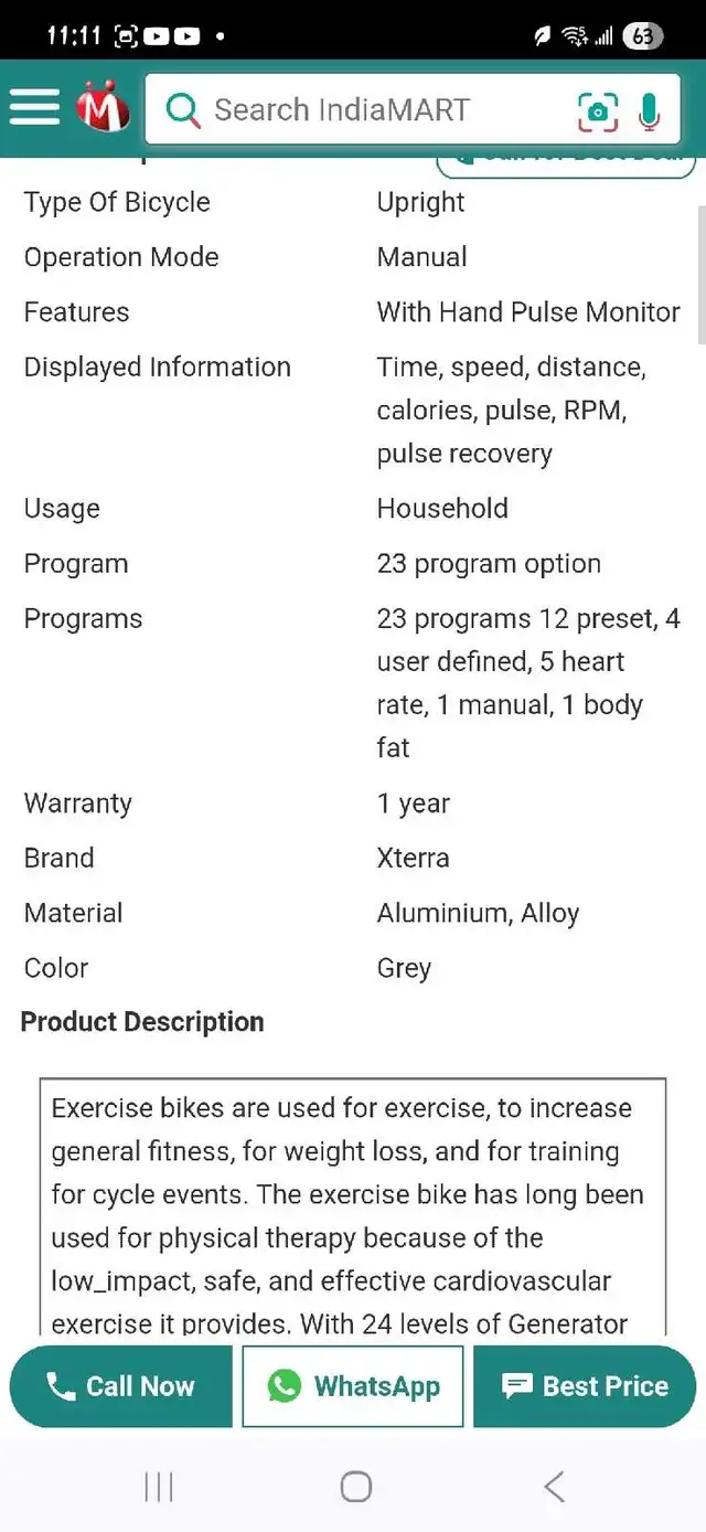 exercise bike.. xterra xt45 - Photo 7