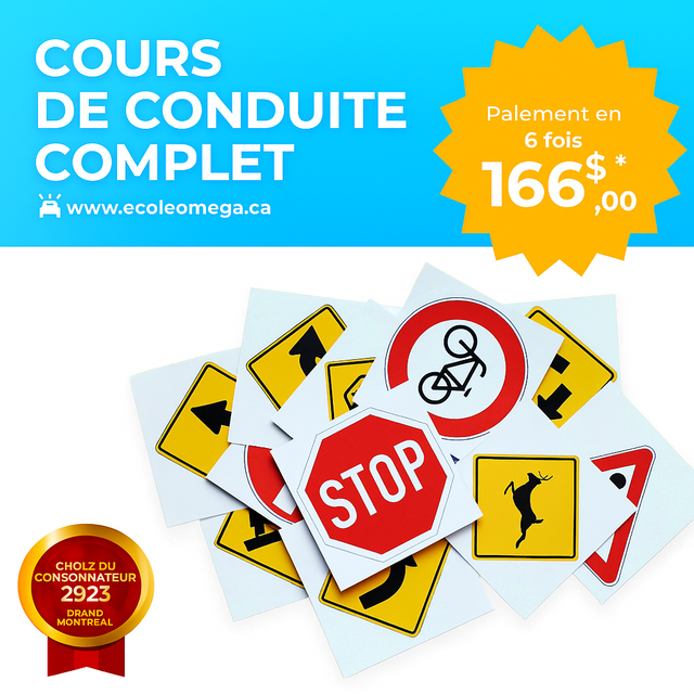 Cours de conduite complet (166$   tax) EN LIGNE
