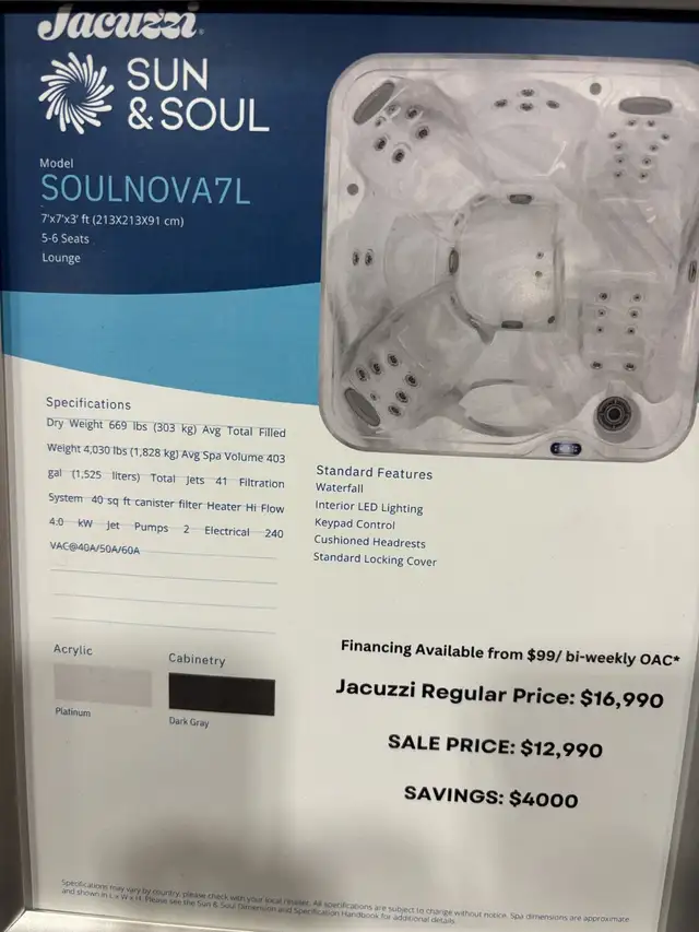 2025 CLEARANCE – 7 PERSON JACUZZI HOT TUB only $58 biweekly - Photo 3