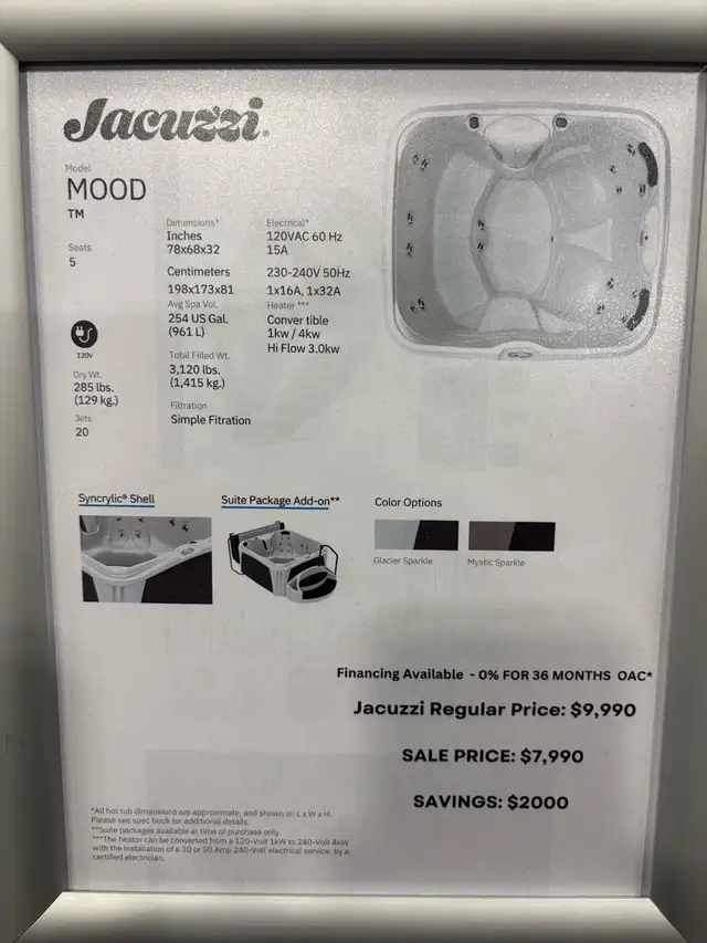 2025 CLEARANCE – JACUZZI® 4-5 Person HOT TUB  $48 biweekly - Photo 4