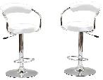 3 Pc Pub Set Adjustable Table with 2 White PU Stools (DELIVERED) - Photo 2