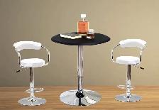 3 Pc Pub Set Adjustable Table with 2 White PU Stools (DELIVERED) - Photo 3