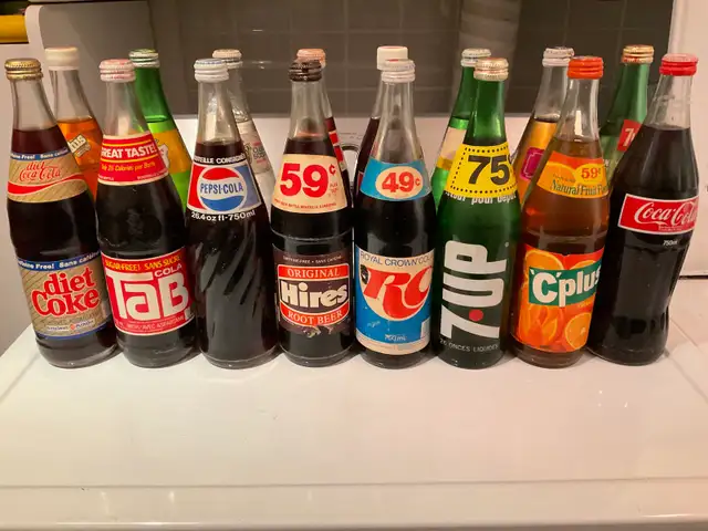 Vintage Glass Soda Bottles 26 ounce 750 ml
