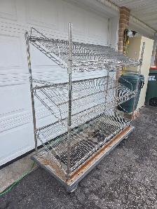 Stainless Steel Rolling Slanted Tool Display Rack Shelving Unit - Photo 4