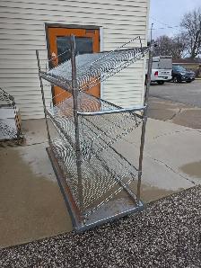 Stainless Steel Rolling Slanted Tool Display Rack Shelving Unit - Photo 8