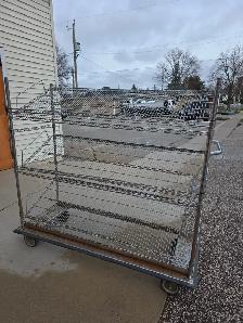 Stainless Steel Rolling Slanted Tool Display Rack Shelving Unit - Photo 9