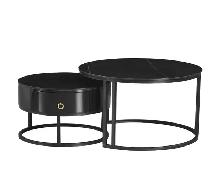 Marquina Midnight Black Stone Top With Black Steel Base. - Photo 3