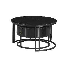 Marquina Midnight Black Stone Top With Black Steel Base. - Photo 8