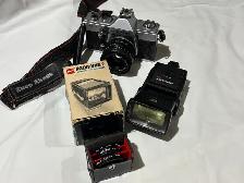 Praktica MTL3 35mm Film Camera Bundle w/ Lens & Flash