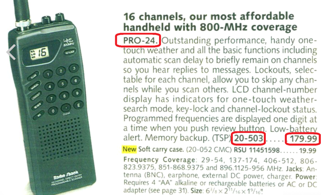 $90 Realistic 16 Channel 20-503 Pro-24 Handheld VHF, UHF Scanner - Photo 4
