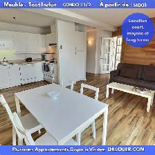 CONDO LIBRE MEUBLÉ-TOUT INCLUS 3 1/2, Montcalm St Jean Baptiste.