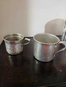 2 ANTIQUE ALUMINUM CUPS - Photo 3
