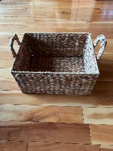Beautiful Vintage Rectangular Large Wicker Basket