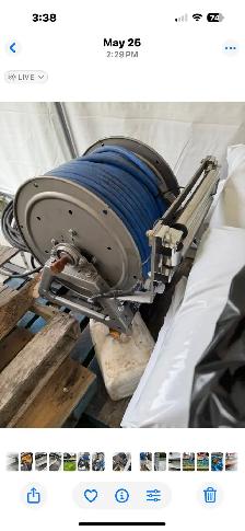 Weed sprayer, electric hose reel