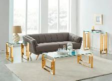 EROS COFFEE TABLE IN POLISHED GOLD AND THICK GLASS.. - Photo 10