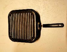 10'' Square Iron Grill Pan With Handle