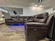 New 3 PC Power Recliner Sectional With LED Lights Clearance - Photo 3