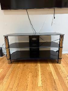 Sleek 3-Tier Glass TV Stand