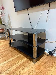 Sleek 3-Tier Glass TV Stand - Photo 2