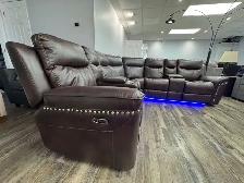 New Comfort 3 PC Power Recliner Sectional In Gel Leather In Sale - Photo 2