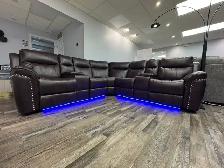 New Comfort 3 PC Power Recliner Sectional In Gel Leather In Sale - Photo 4