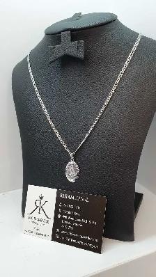 14k white gold chain & pendant #376_17 - Photo 2