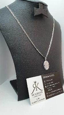 14k white gold chain & pendant #376_17 - Photo 3
