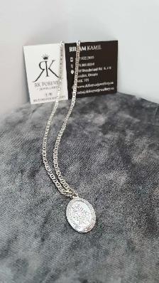 14k white gold chain & pendant #376_17 - Photo 4