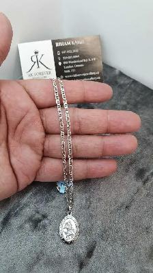 14k white gold chain & pendant #376_17 - Photo 5