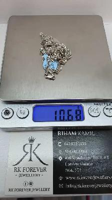 14k white gold chain & pendant #376_17 - Photo 6