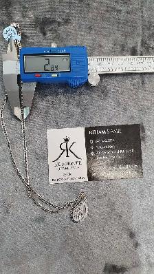 14k white gold chain & pendant #376_17 - Photo 7