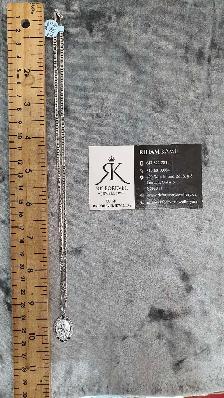 14k white gold chain & pendant #376_17 - Photo 8