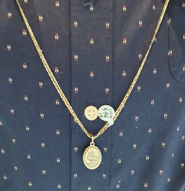 14k white gold chain & pendant #376_17 - Photo 9