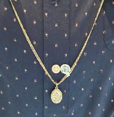 14k white gold chain & pendant #376_17 - Photo 9