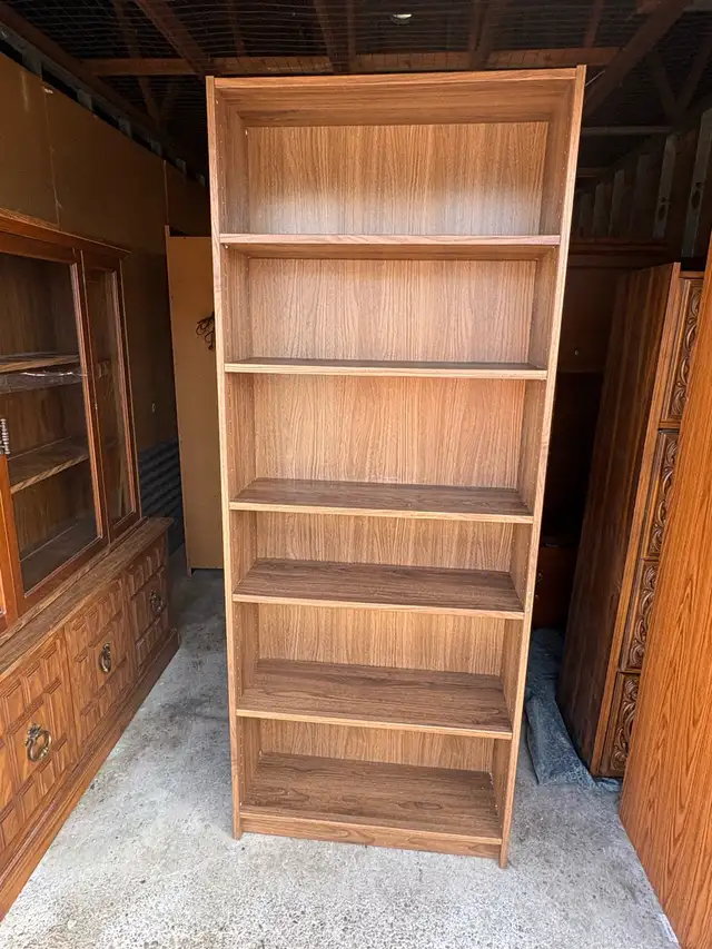 Free delivery used Tall Wooden Bookshelf - Photo 2