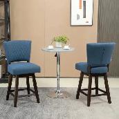 Brand New Set of 2 swivel Barstools Wooden legs $329 - Photo 3