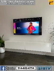 INSTALLATION TV AU MUR SUPPORT MURAL TÉLÉVISION MURALE TV WALL - Photo 6